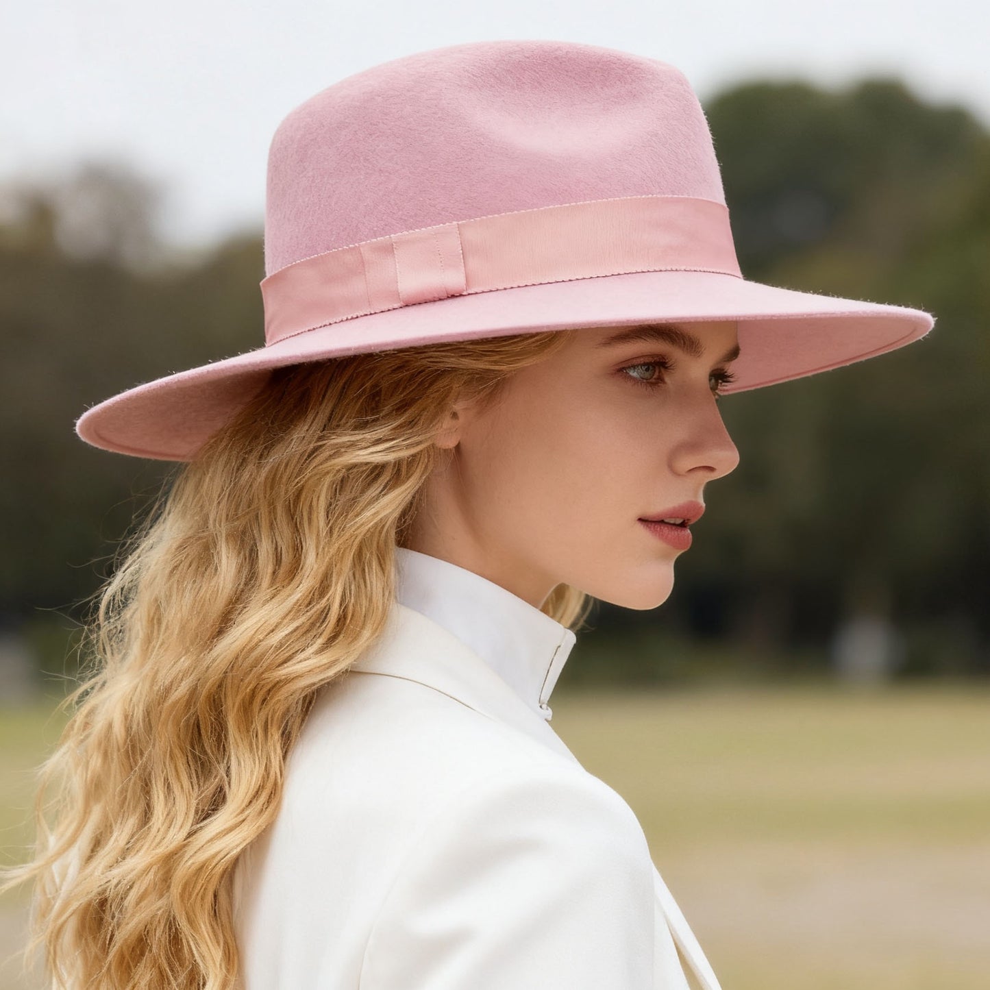 Wool Felt Women Wide Birm Hat 1